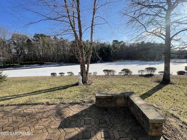 view of yard featuring a water view