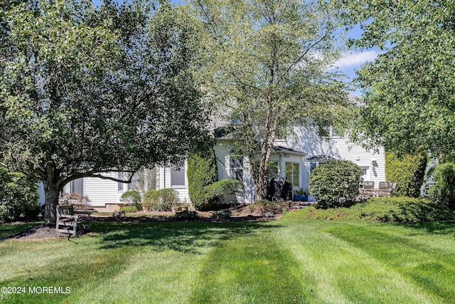 view of front of house with a front lawn