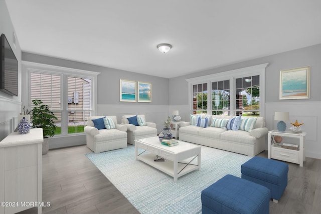 living room featuring hardwood / wood-style flooring