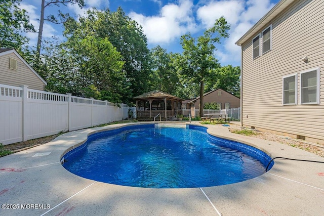 view of pool featuring a patio area and a gazebo