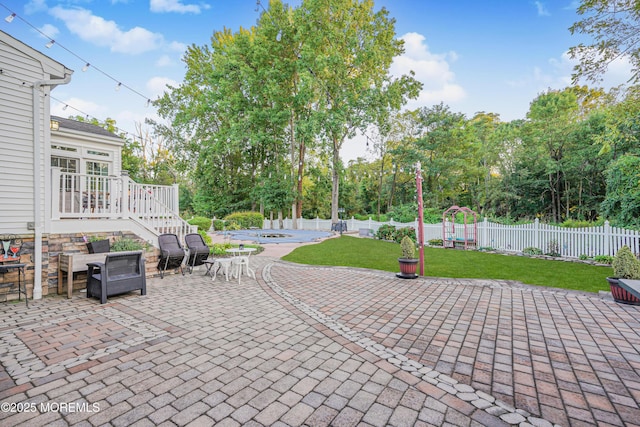 view of patio with a playground