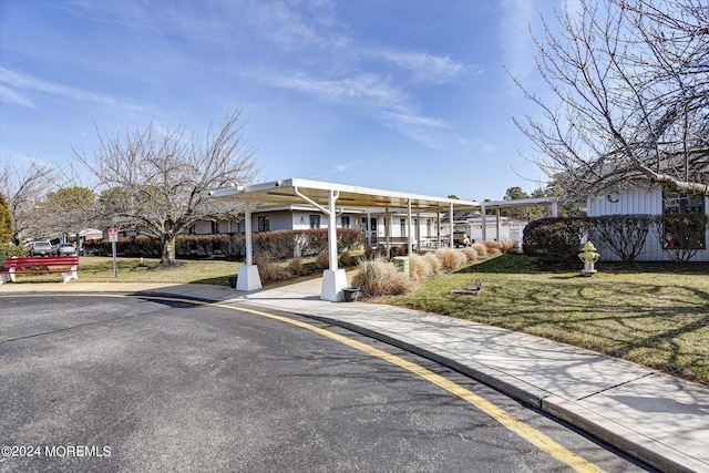 exterior space with a front lawn