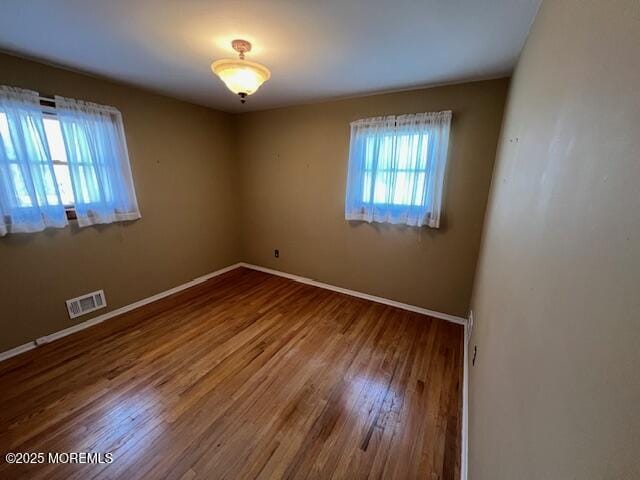 empty room with a healthy amount of sunlight and wood-type flooring