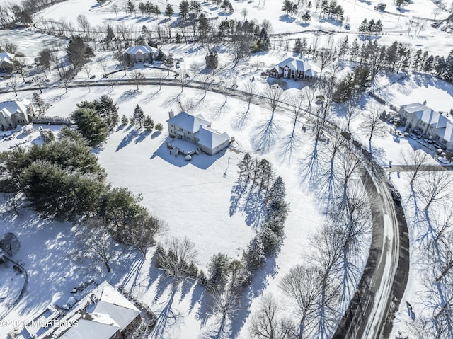 view of snowy aerial view