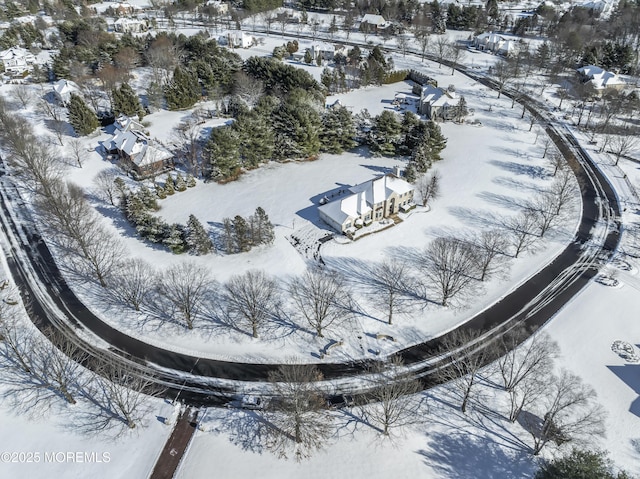 view of snowy aerial view