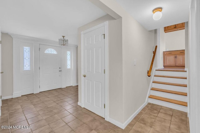 view of tiled entrance foyer