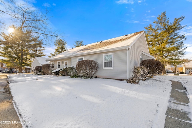 view of snow covered exterior