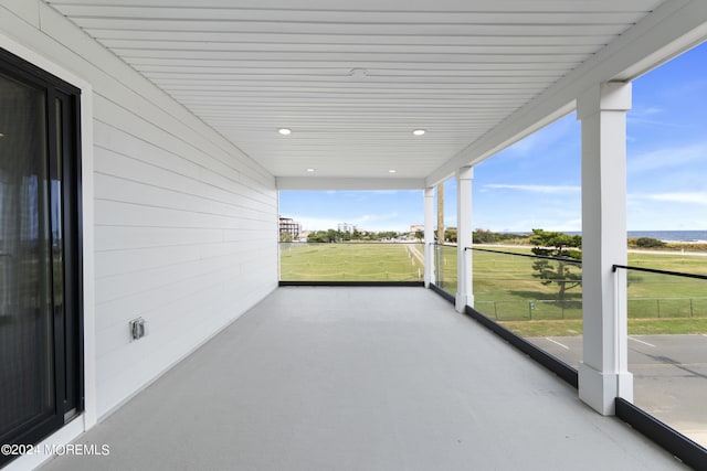 view of unfurnished sunroom