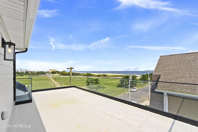 balcony with a water view