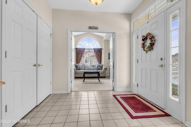 view of tiled foyer