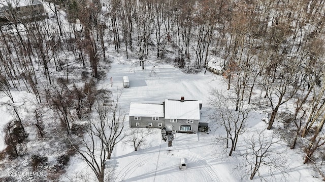 view of snowy aerial view