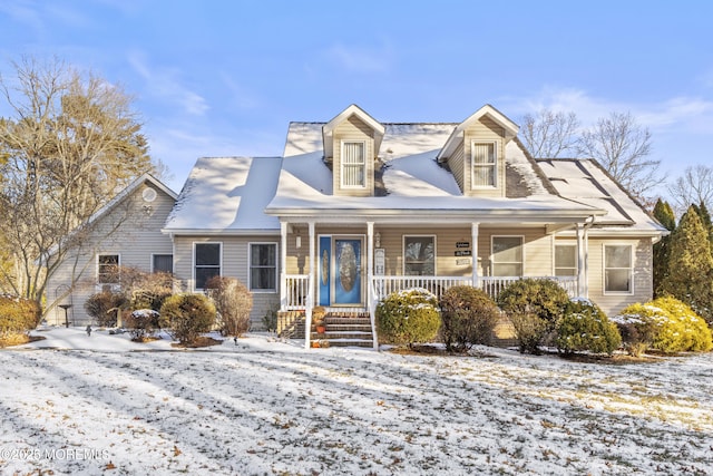 cape cod house with covered porch