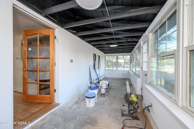 view of unfurnished sunroom