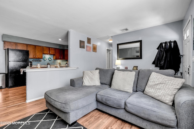 living room featuring light hardwood / wood-style floors