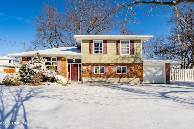 tri-level home with a garage