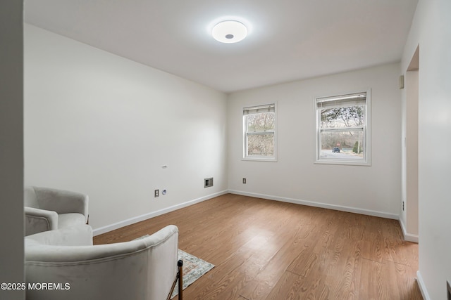 living area with light wood-type flooring