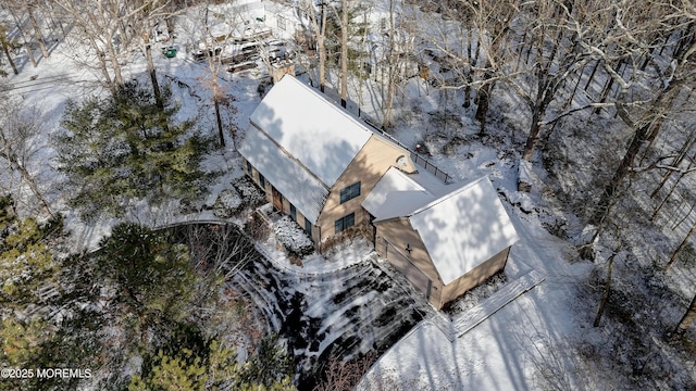 view of snowy aerial view