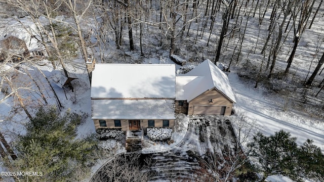 view of snowy aerial view