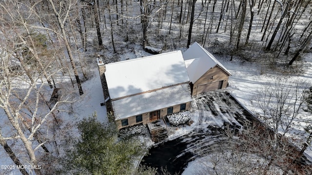 view of snowy aerial view