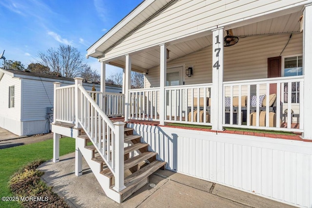 exterior space with covered porch