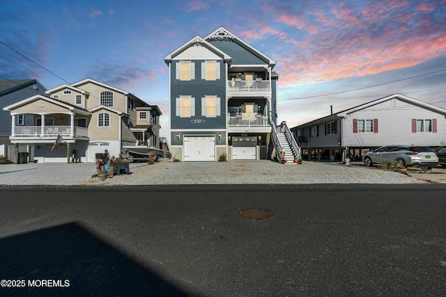 view of front of home with a balcony