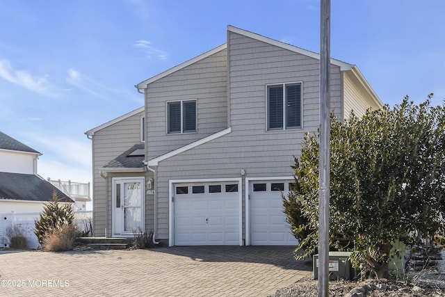 view of front of house with a garage