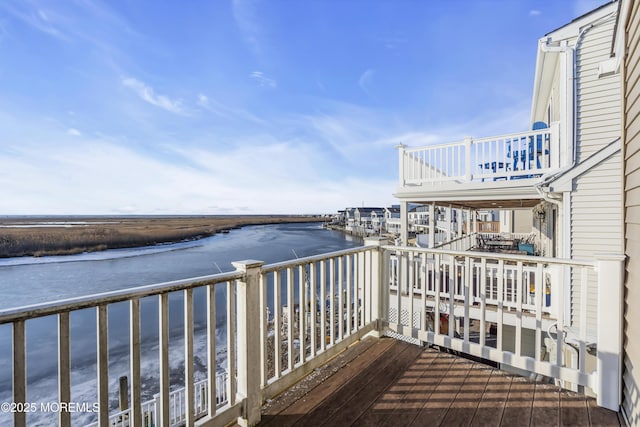 balcony with a water view