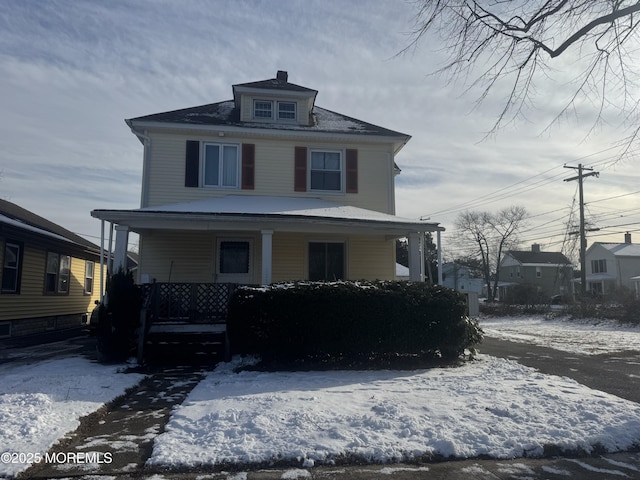 view of front of property with covered porch