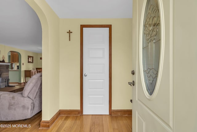 entrance foyer featuring light hardwood / wood-style flooring