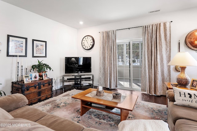 living room featuring hardwood / wood-style floors