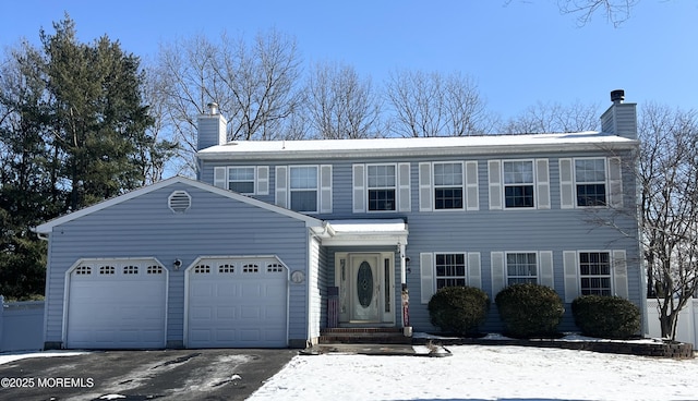 view of front of house with a garage