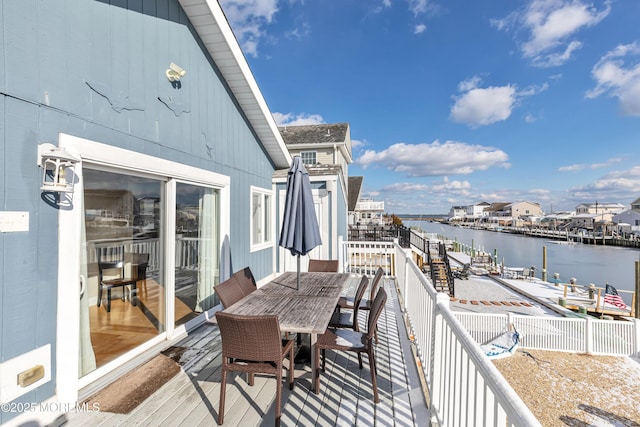 balcony with a water view