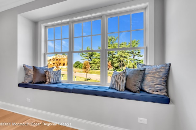 sitting room featuring hardwood / wood-style flooring