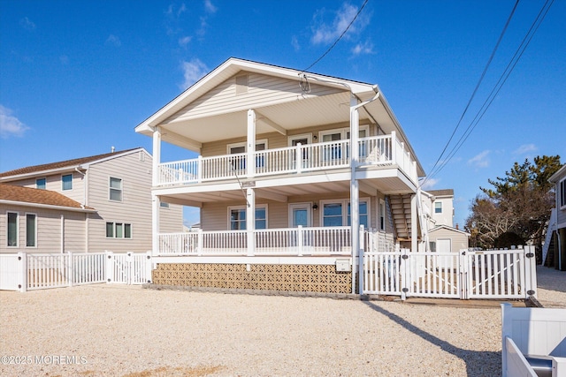 view of front of home with a balcony