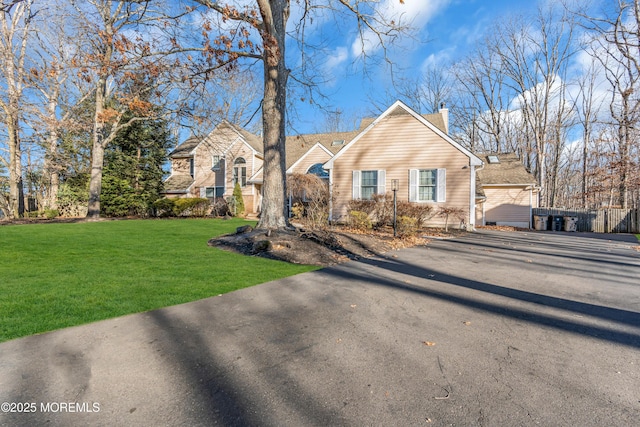 view of front of home with a front yard