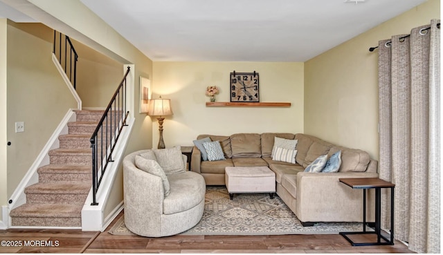 living room featuring hardwood / wood-style floors