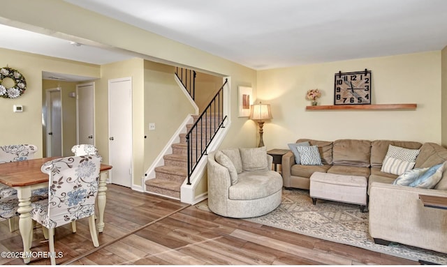 living room featuring wood-type flooring