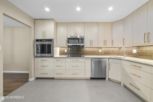 15B Betsy Ross Dr Unit B, Monroe, NJ 08831 - kitchen with sink, stainless steel appliances, and light brown cabinets