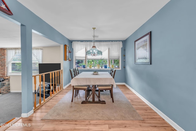 dining room featuring light hardwood / wood-style floors