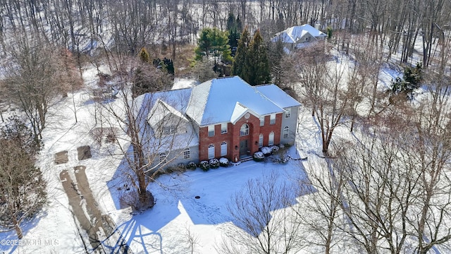 view of snowy aerial view