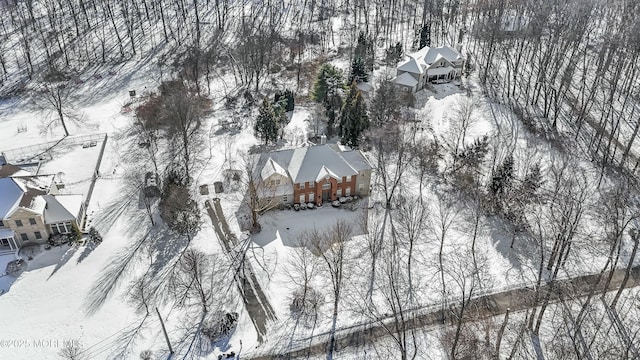 view of snowy aerial view