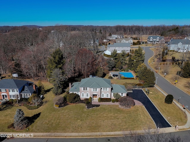 aerial view featuring a residential view