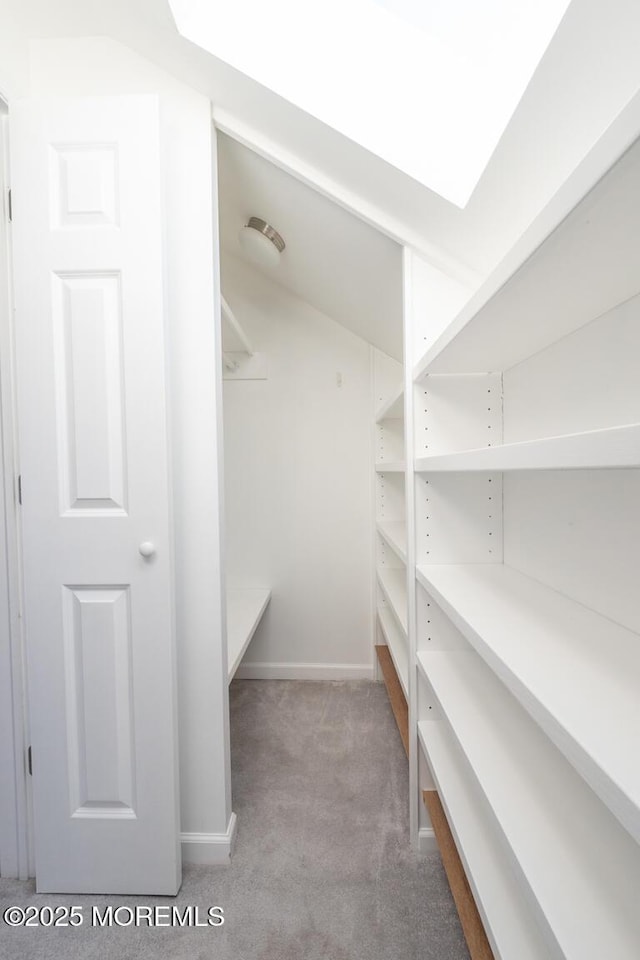 interior space featuring light colored carpet