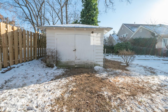 view of snow covered structure