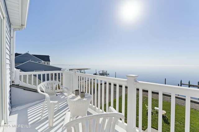 balcony with a water view