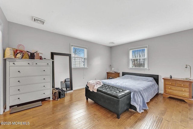 bedroom featuring light hardwood / wood-style floors