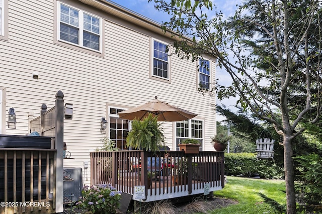 66 Banyan Blvd, Holmdel, NJ 07733 - rear view of property featuring a deck and a yard