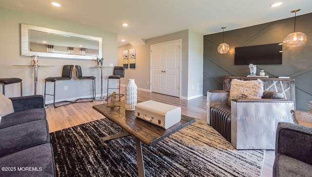 living room featuring hardwood / wood-style floors