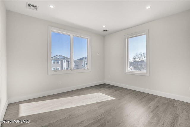 empty room featuring light wood-type flooring