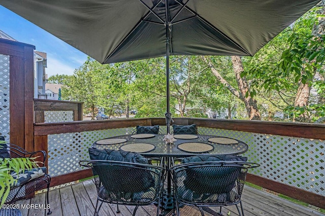 105 Geranium Ct, Toms River, NJ 08753 - wooden deck featuring outdoor dining space